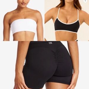 Csb 3 Piece Bundle: 2 Sports Bras & 1 Scrunch Short